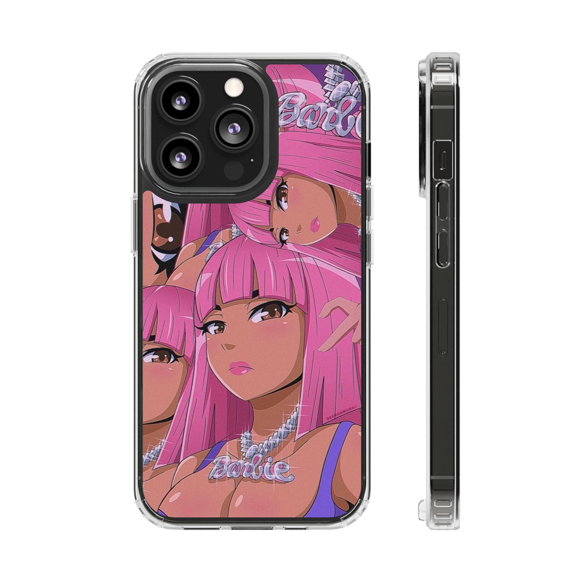 Barbie-Inspired Clear Phone Case - Trendy Protective Cover for Fashion Lovers