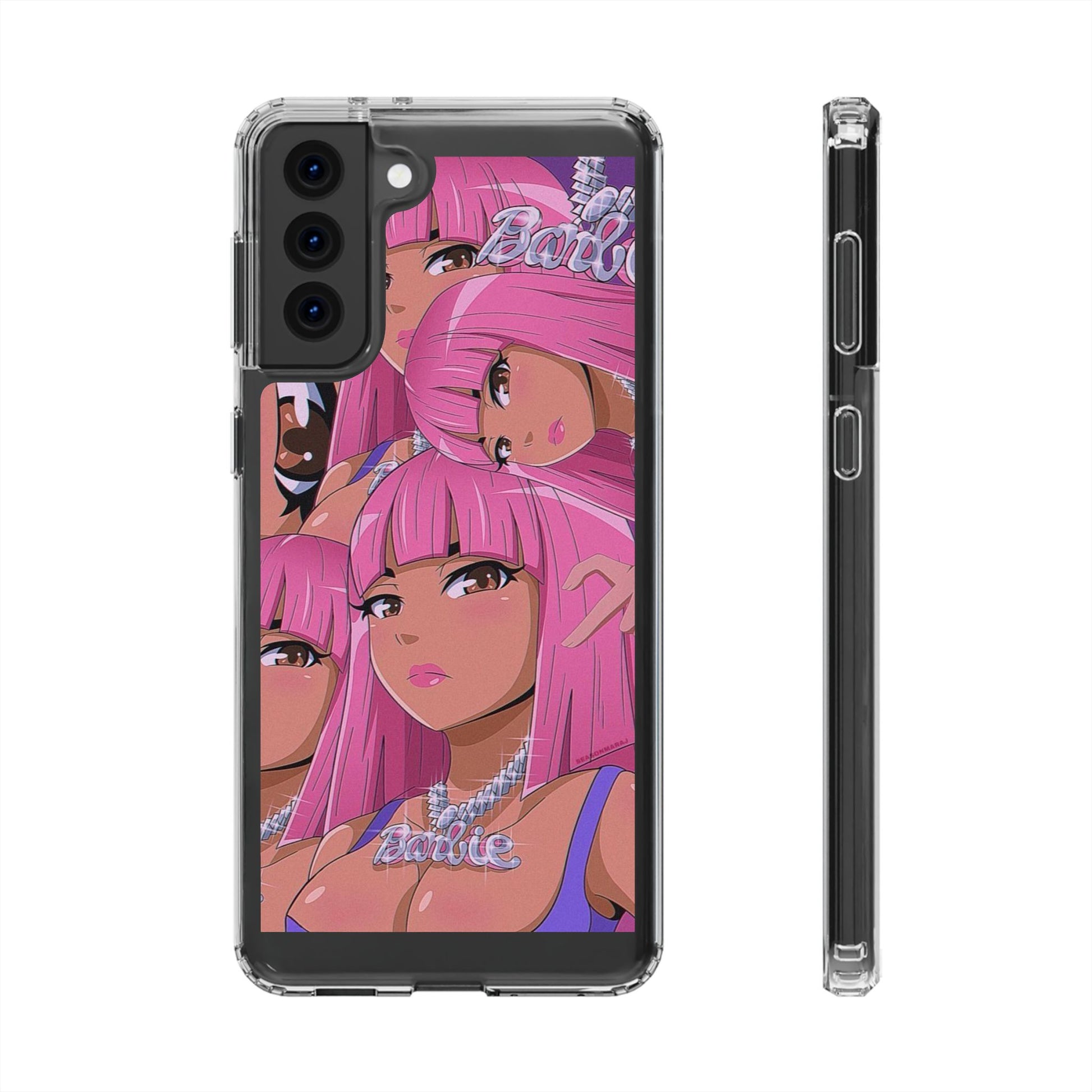 Barbie-Inspired Clear Phone Case - Trendy Protective Cover for Fashion Lovers