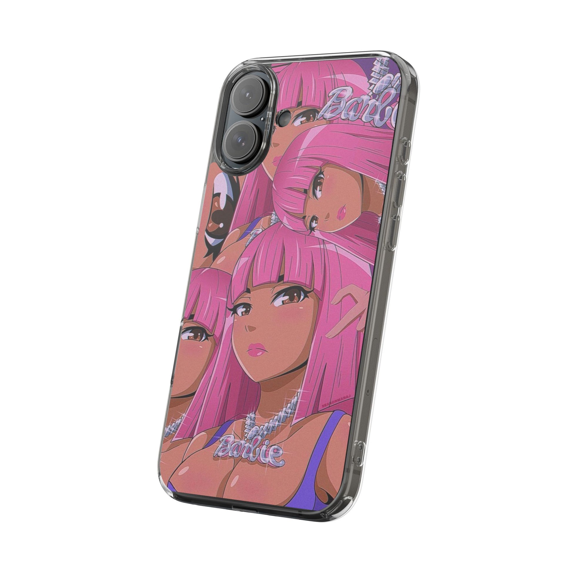 Barbie-Inspired Clear Phone Case - Trendy Protective Cover for Fashion Lovers